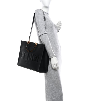Fendi Vitello King Plexiglass Medium Fendi Sunshine Shopper Tote Black 2 of 10