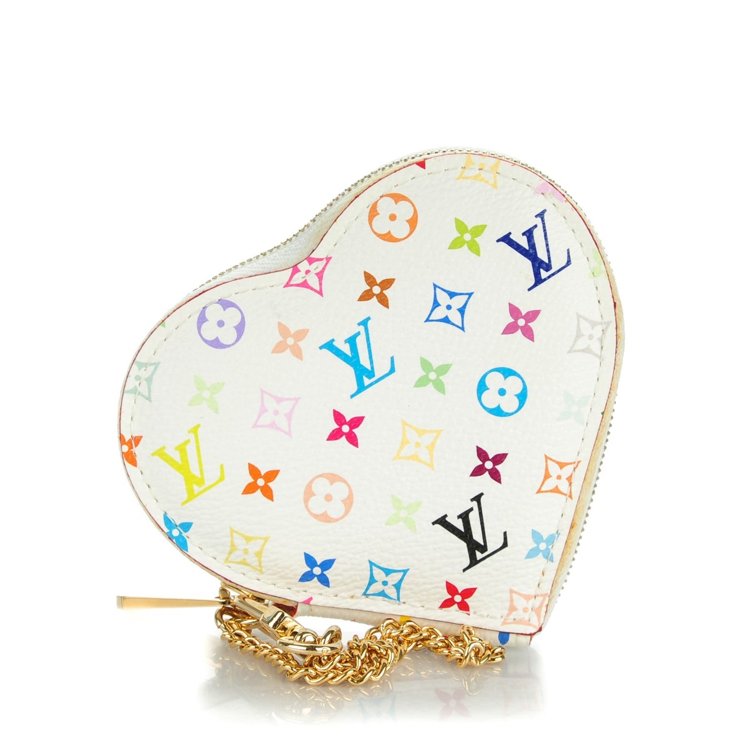 Monogram Multicolor Coeur Heart Coin Purse White