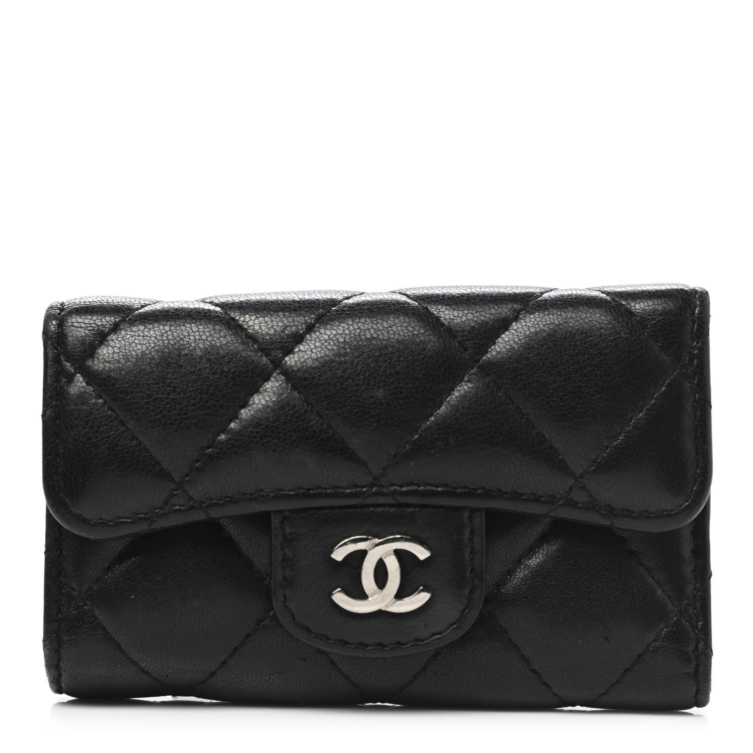 Chanel Lambskin Quilted 6 Key Holder Black 1 of 7