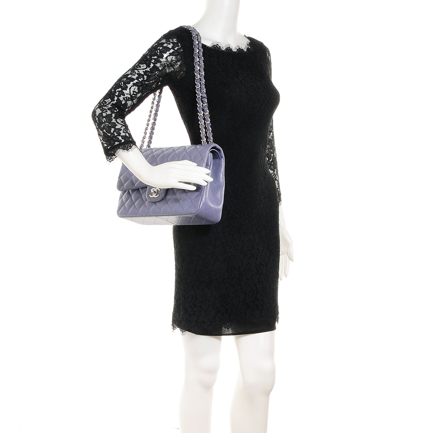 Lambskin Jumbo Double Flap Lavender