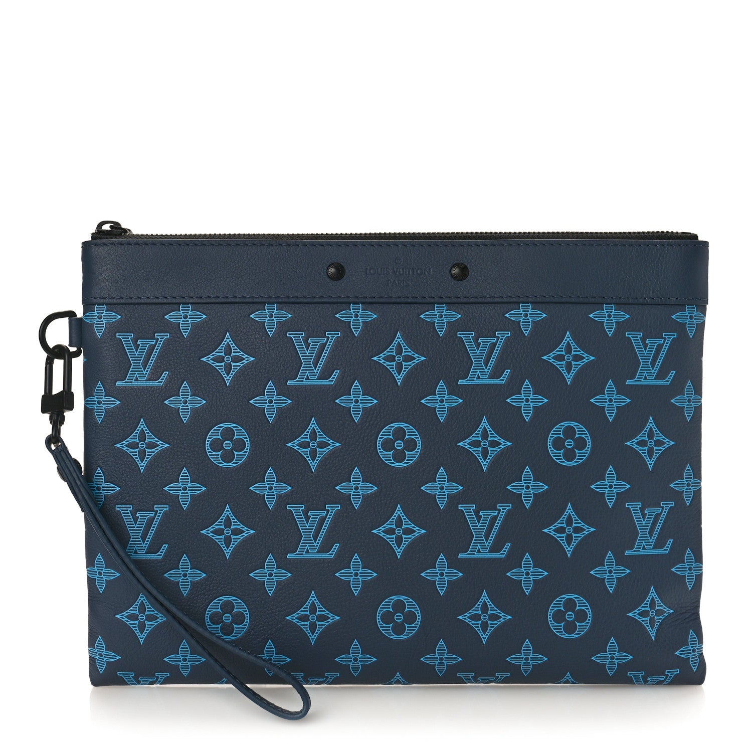 Louis Vuitton Monogram Shadow Pochette To-Go Navy River Blue