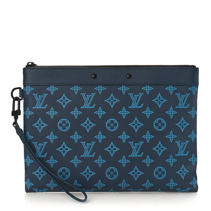 Louis Vuitton Monogram Shadow Pochette To-Go Navy River Blue 1 of 9