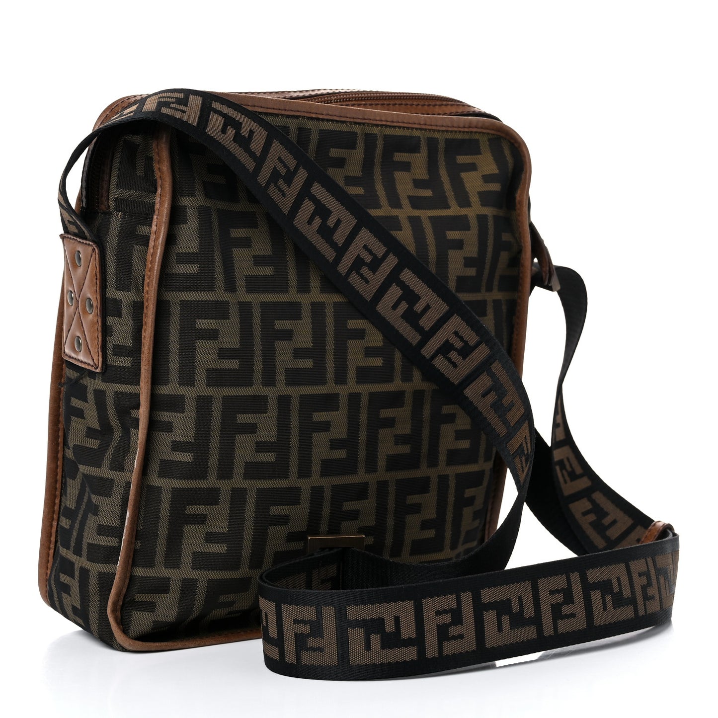 Zucca Vitello Patchwork Messenger Bag Tobacco Sabbia