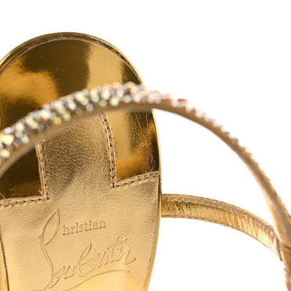 Christian Louboutin Crystal Strass Rosalie 100 Sandals 37 Cry Aurum Gold 14 of 19