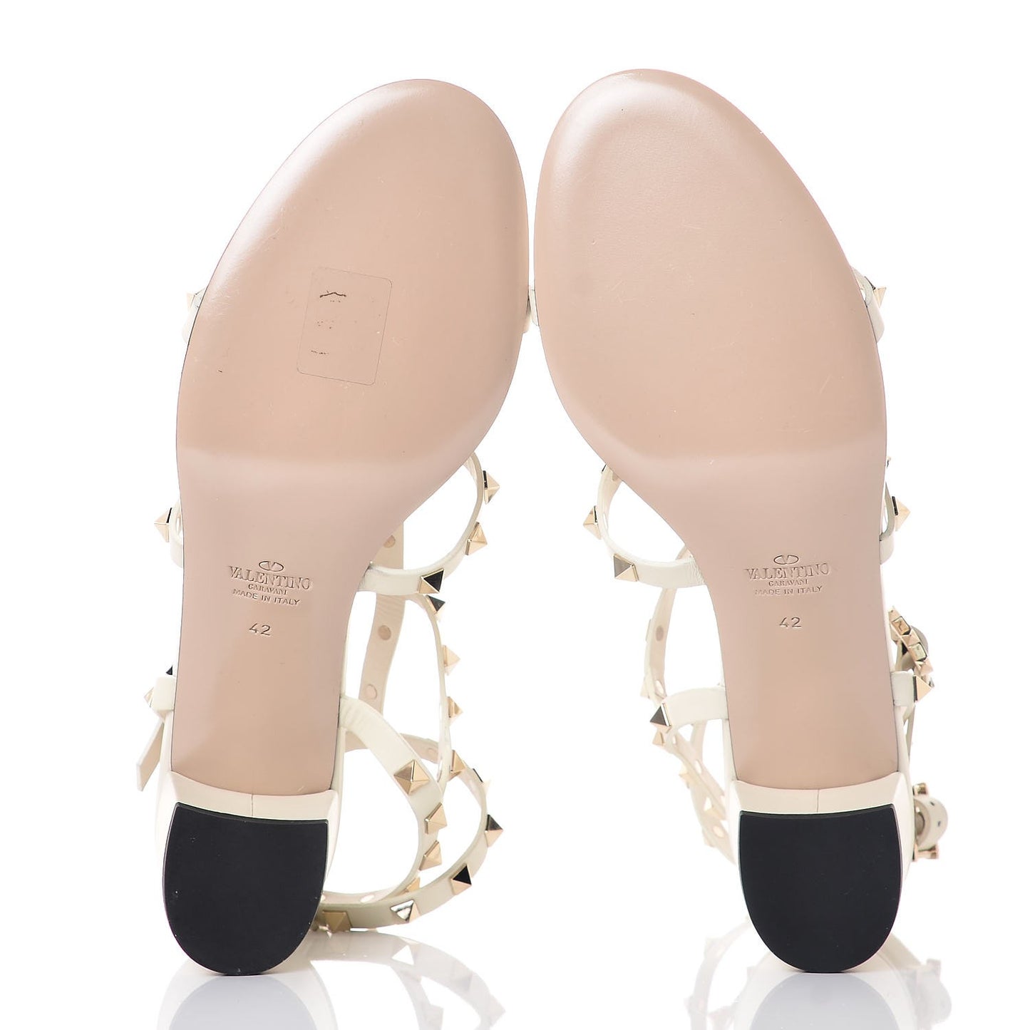 Calfskin Rockstud 60mm City Sandals 42 White