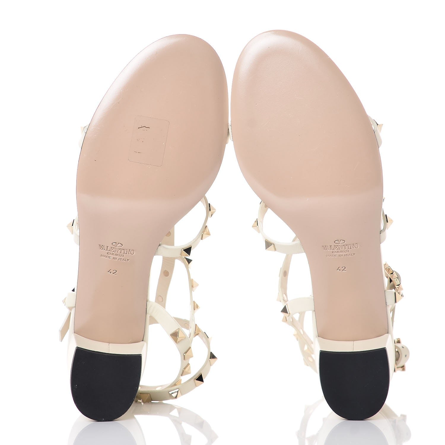 Valentino Garavani Calfskin Rockstud 60mm City Sandals 42 White 5 of 8