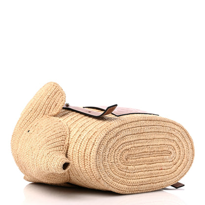 Loewe Raffia Small Elephant Basket Tote Bag Natural Tan 7 of 12