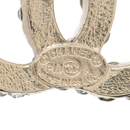 Chanel Crystal Studded CC Earrings Gold 4 of 4