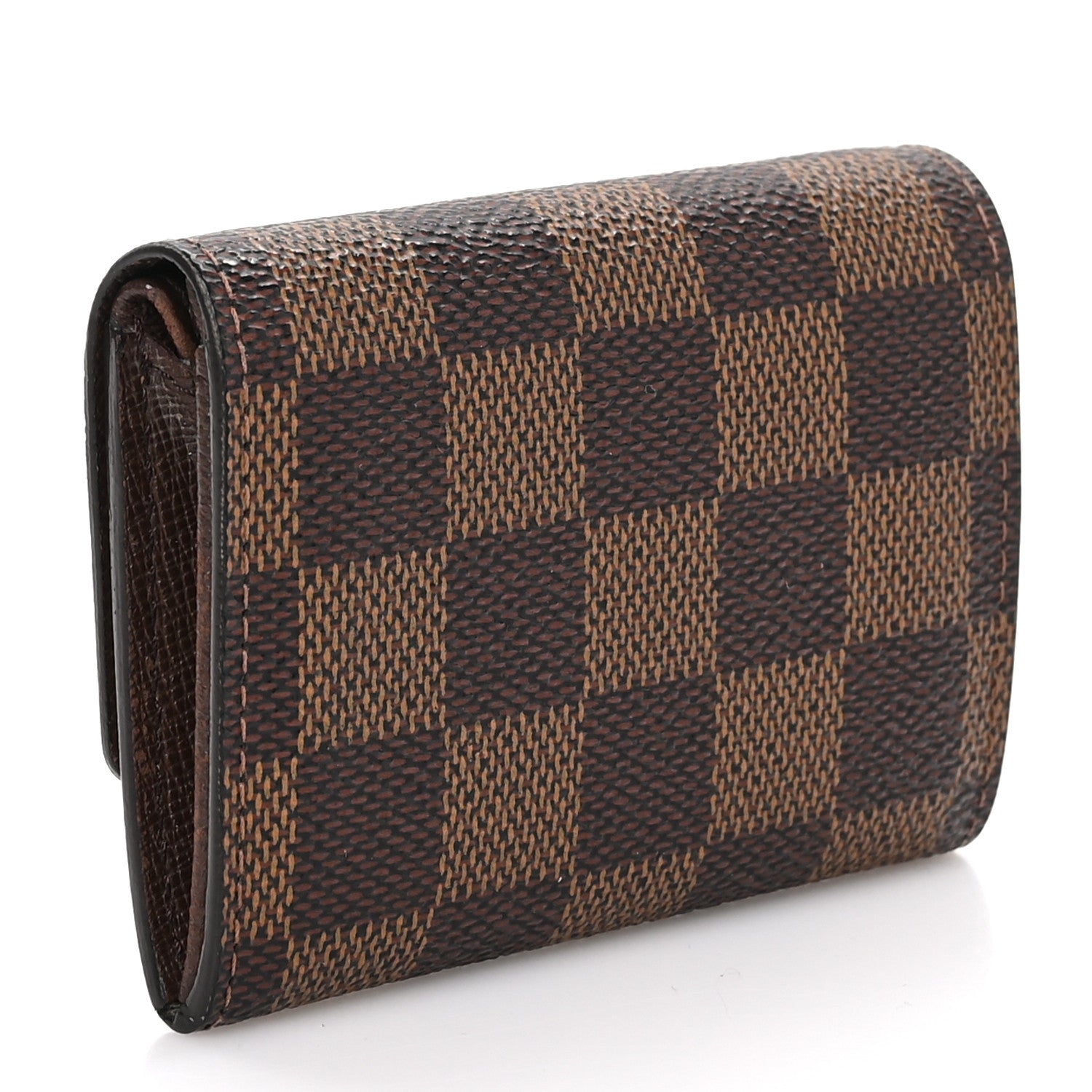 Louis Vuitton Damier Ebene Porte-Monnaie Plat Coin Purse Brown 3 of 9