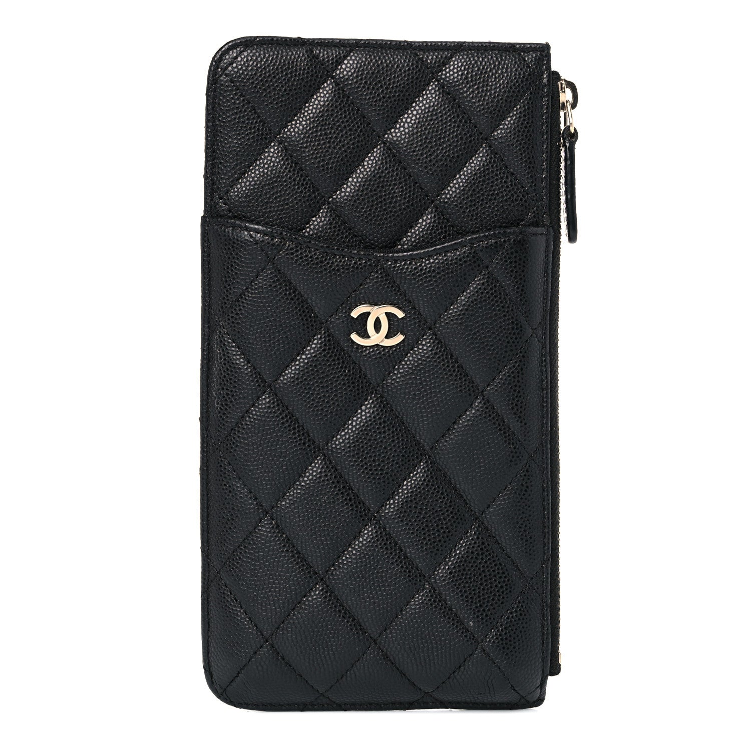Chanel Caviar Quilted Classic Flat Wallet Pouch Black 1 of 9