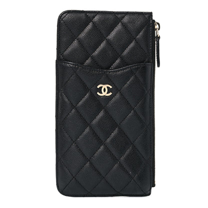 Chanel Caviar Quilted Classic Flat Wallet Pouch Black 1 of 9