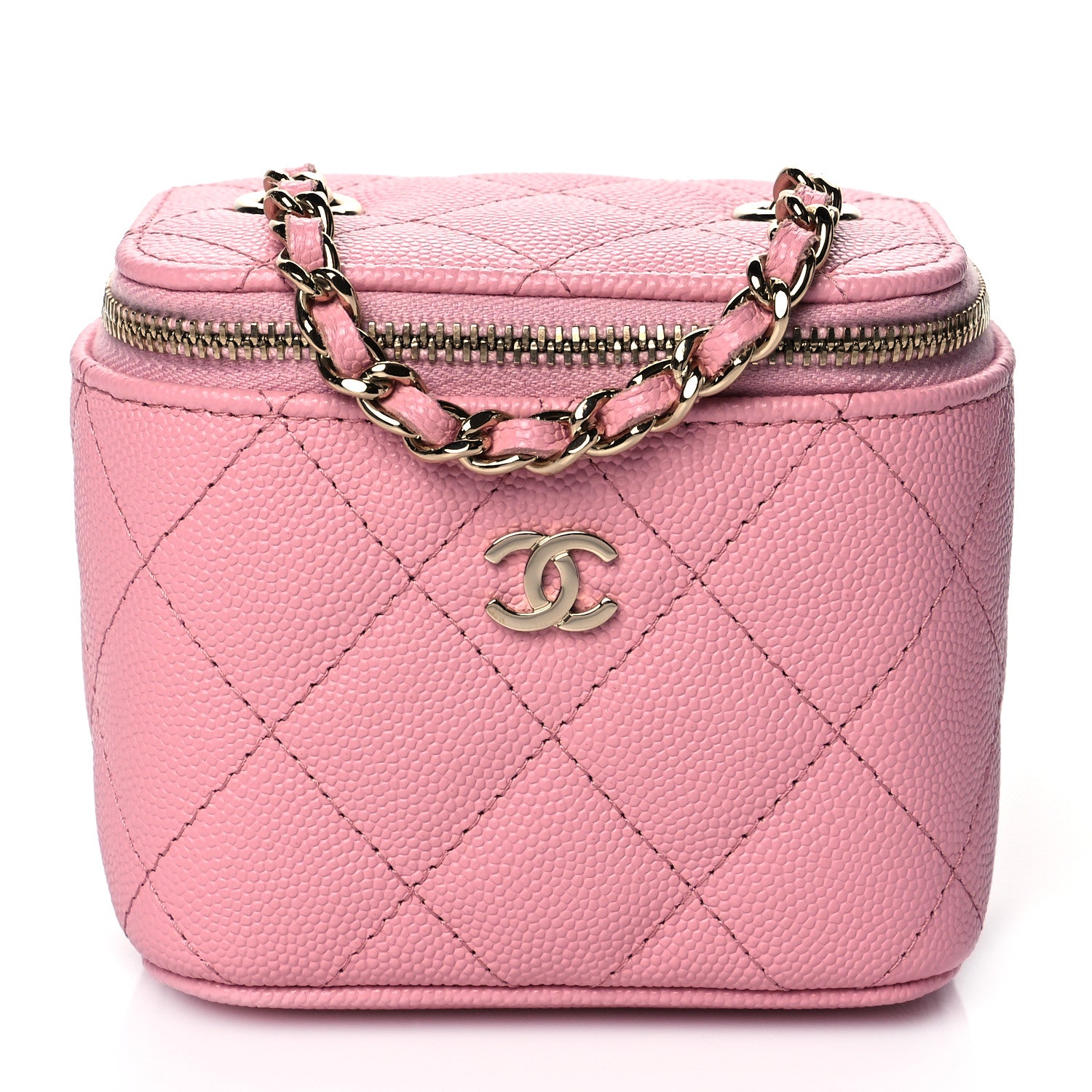 Chanel Caviar Quilted Mini Vanity Case With Chain Light Pink 1 of 10