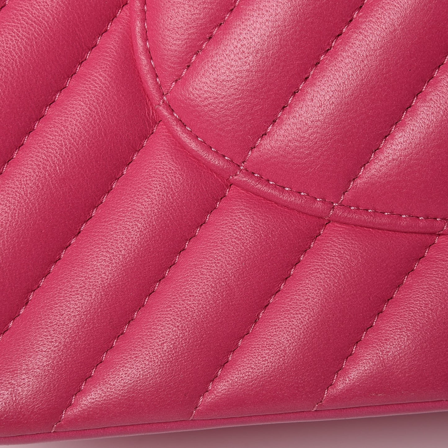 Lambskin Chevron Quilted Medium Double Flap Pink