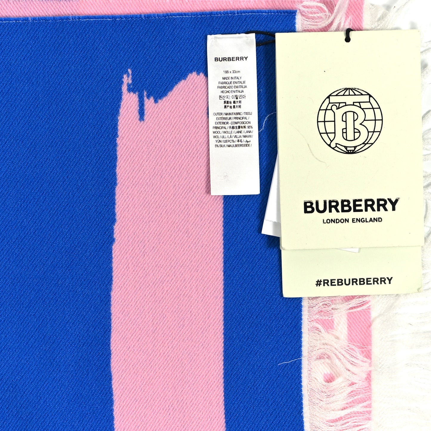 Wool Silk Love Logo Scarf Blue