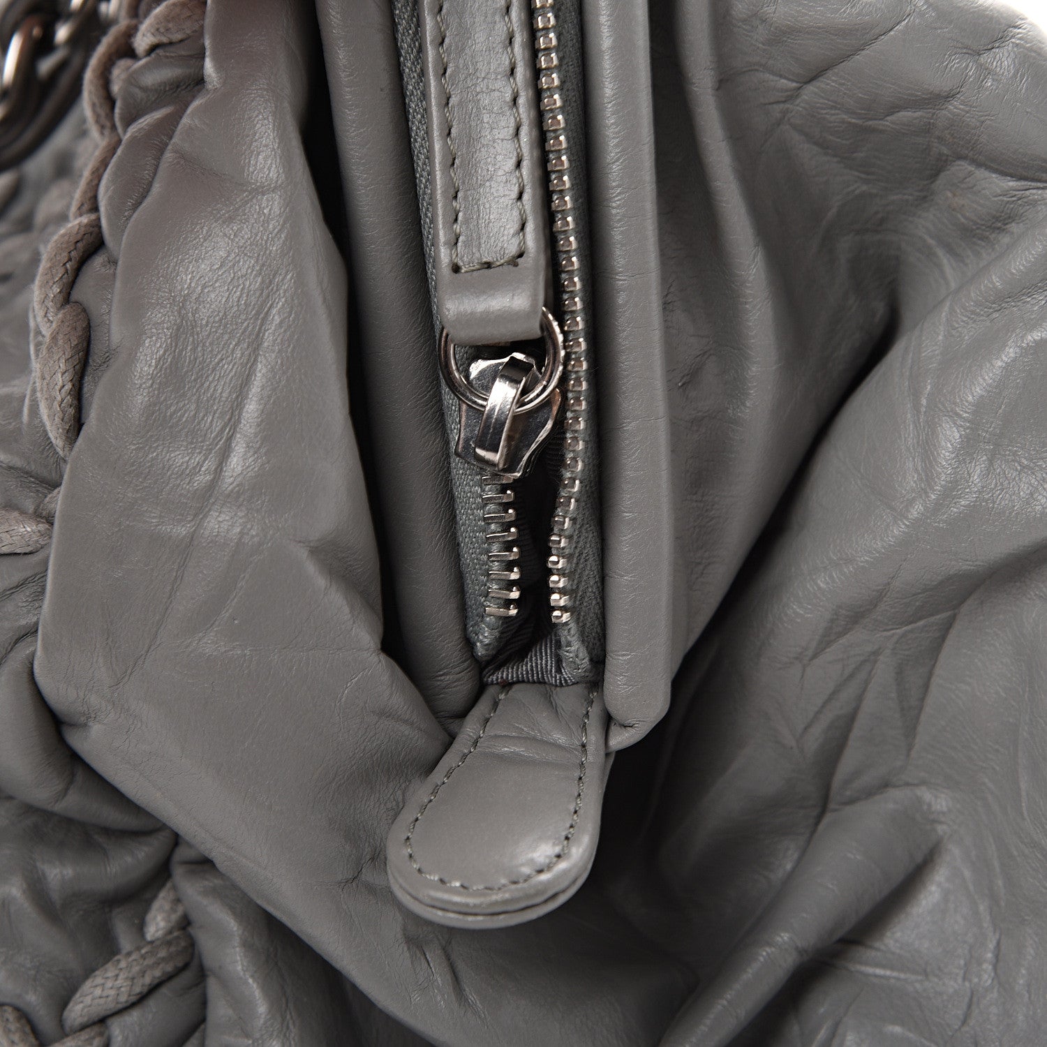 Chanel Calfskin Ultra Stitch Bowler Grey 7 of 10