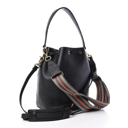 Prada Vitello Daino Drawstring Bucket Black 4 of 10