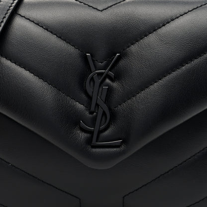Saint Laurent Calfskin Y Quilted Monogram Monochrome Toy Loulou Crossbody Bag Black 7 of 9