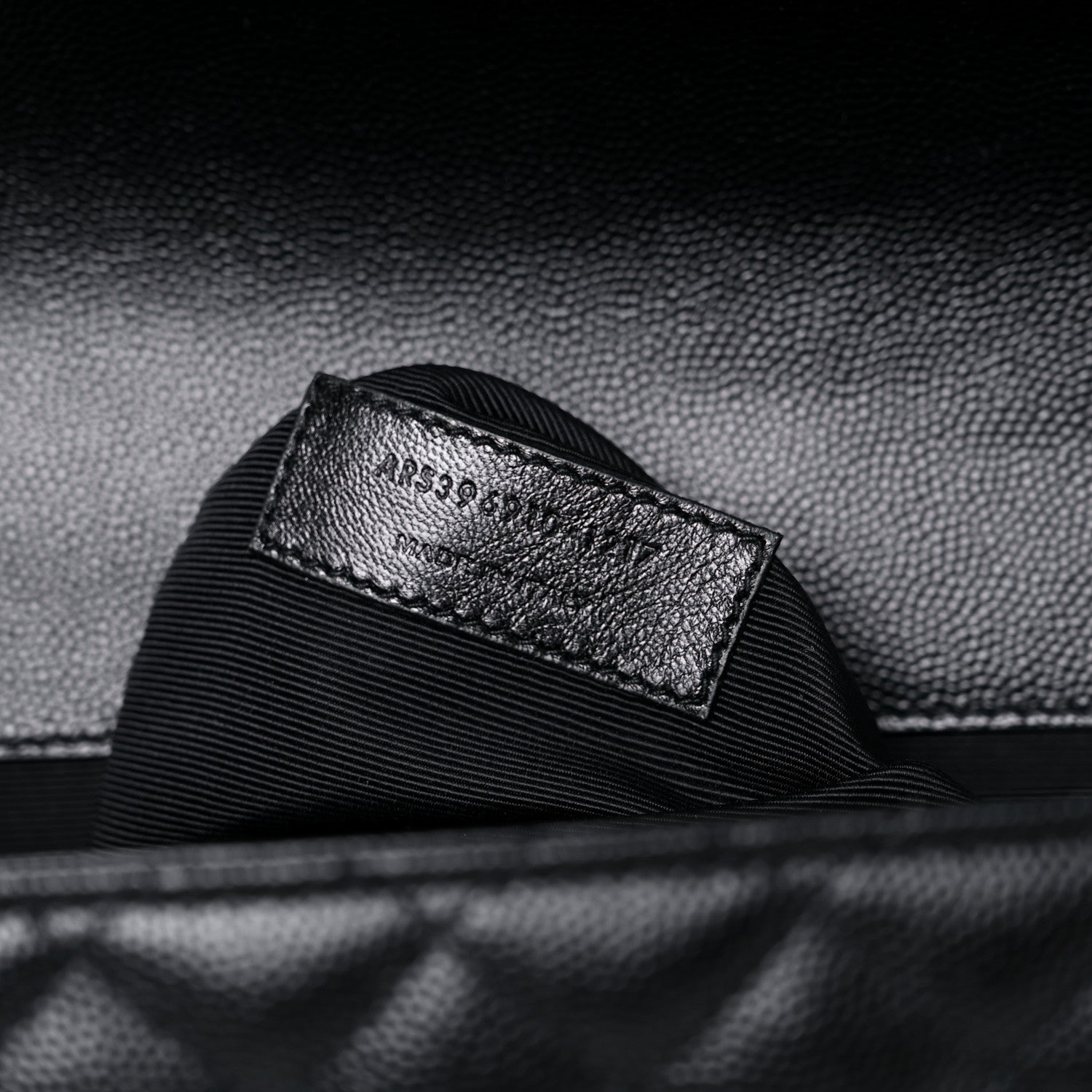 Saint Laurent Grain De Poudre Textured Mixed Matelasse Large Triquilt Monogram Monochrome Satchel Black 6 of 10