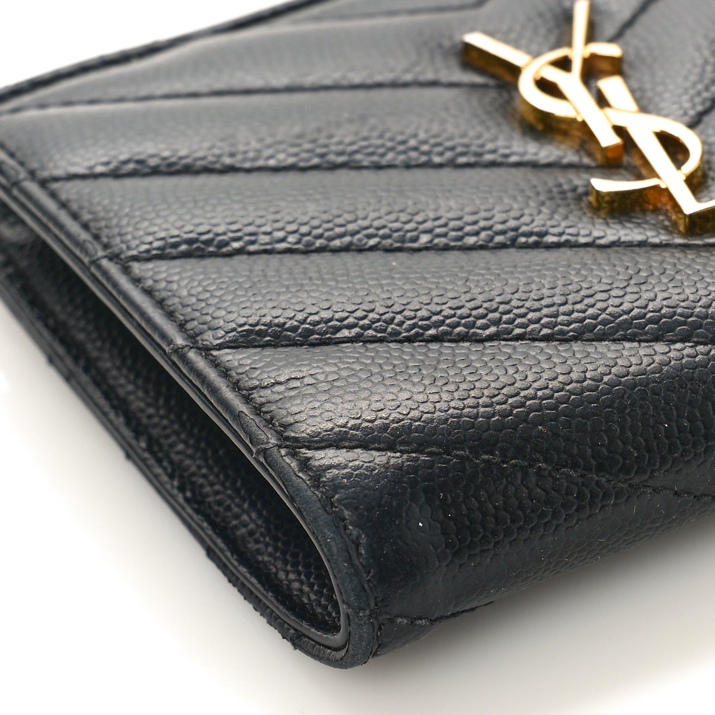 Grain De Poudre Matelasse Chevron Monogram Zipped Card Case Black