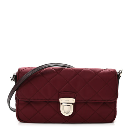 Prada Nylon Tessuto Impunturato Quilted Flap Crossbody Granato 1 of 11