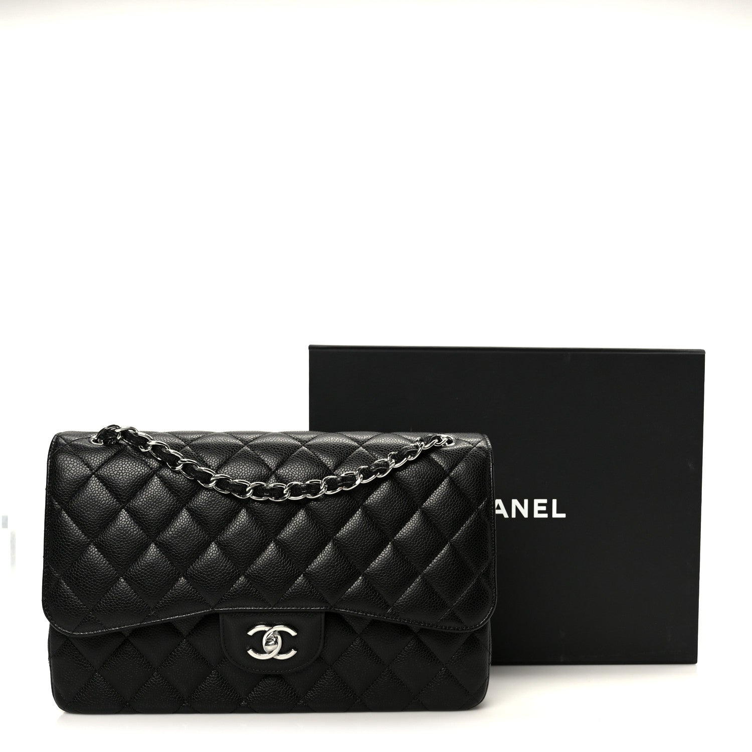 Chanel Caviar Quilted Jumbo Double Flap Black 12 of 12