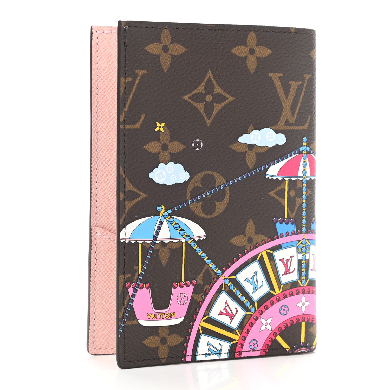 Louis Vuitton Monogram 2020 Christmas Animation Big Wheel Passport Cover Rose Ballerine 3 of 8