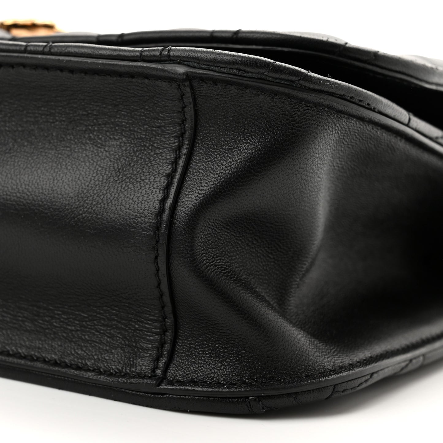 Nappa Quilted Virtus Top Handle Shoulder Bag Black