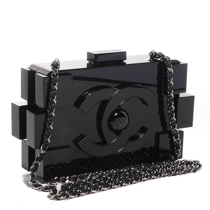 Chanel Plexiglass Barcode Boy Brick Lego Clutch Black 3 of 10