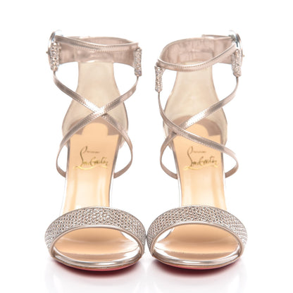 Christian Louboutin Glitter Mesh Choca 100 Sandals 36 Colombe 2 of 9