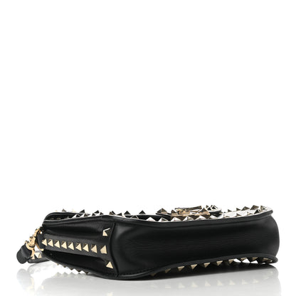 Valentino Garavani Vitello Rockstud Shoulder Flap Messenger Bag Black 4 of 8
