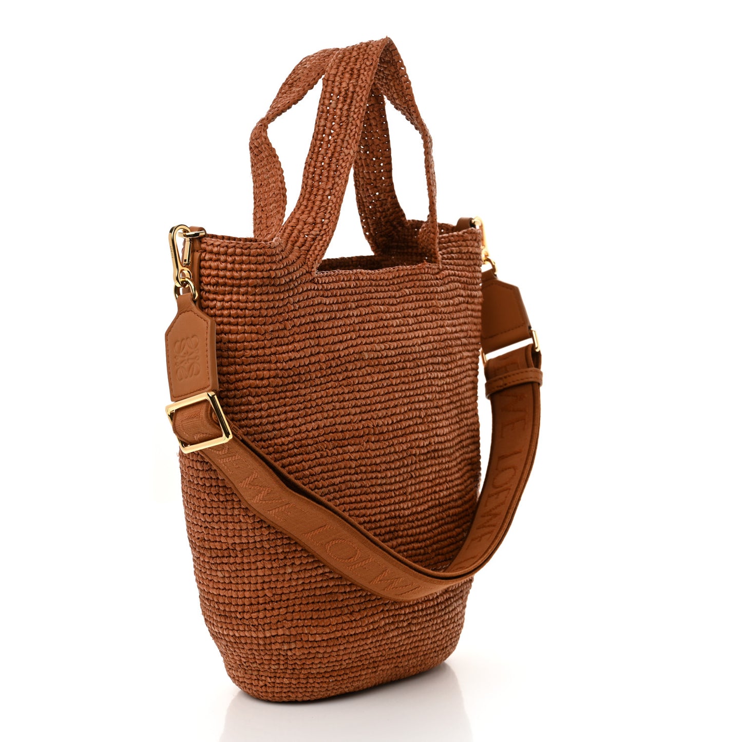 Raffia Mini Slit Tote Bag Honey Gold
