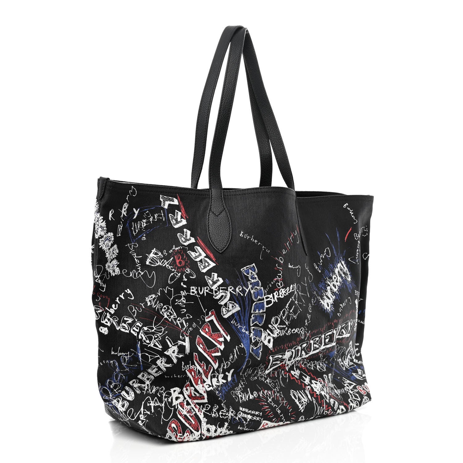 Burberry Coated Canvas Mega Check Sketchbook Medium Reversible Doodle Tote Black 3 of 27
