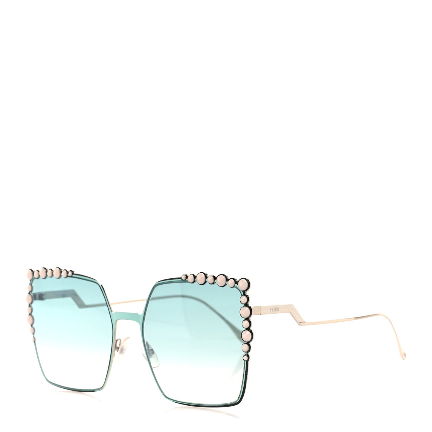 Metal Dots Square Sunglasses FF 0259/S Green Palladium