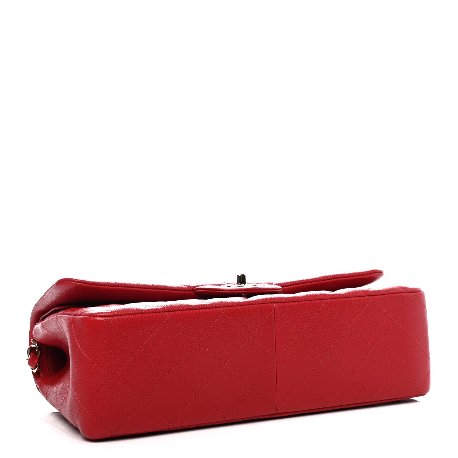 Chanel Caviar Quilted Jumbo Double Flap Red 3 of 4