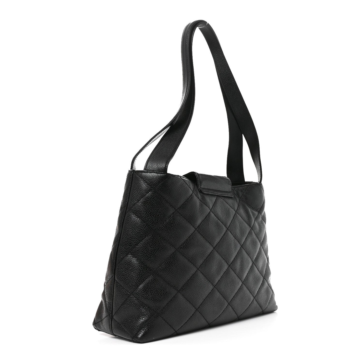 Chanel Caviar Diamond Flap Shoulder Bag Black 3 of 10