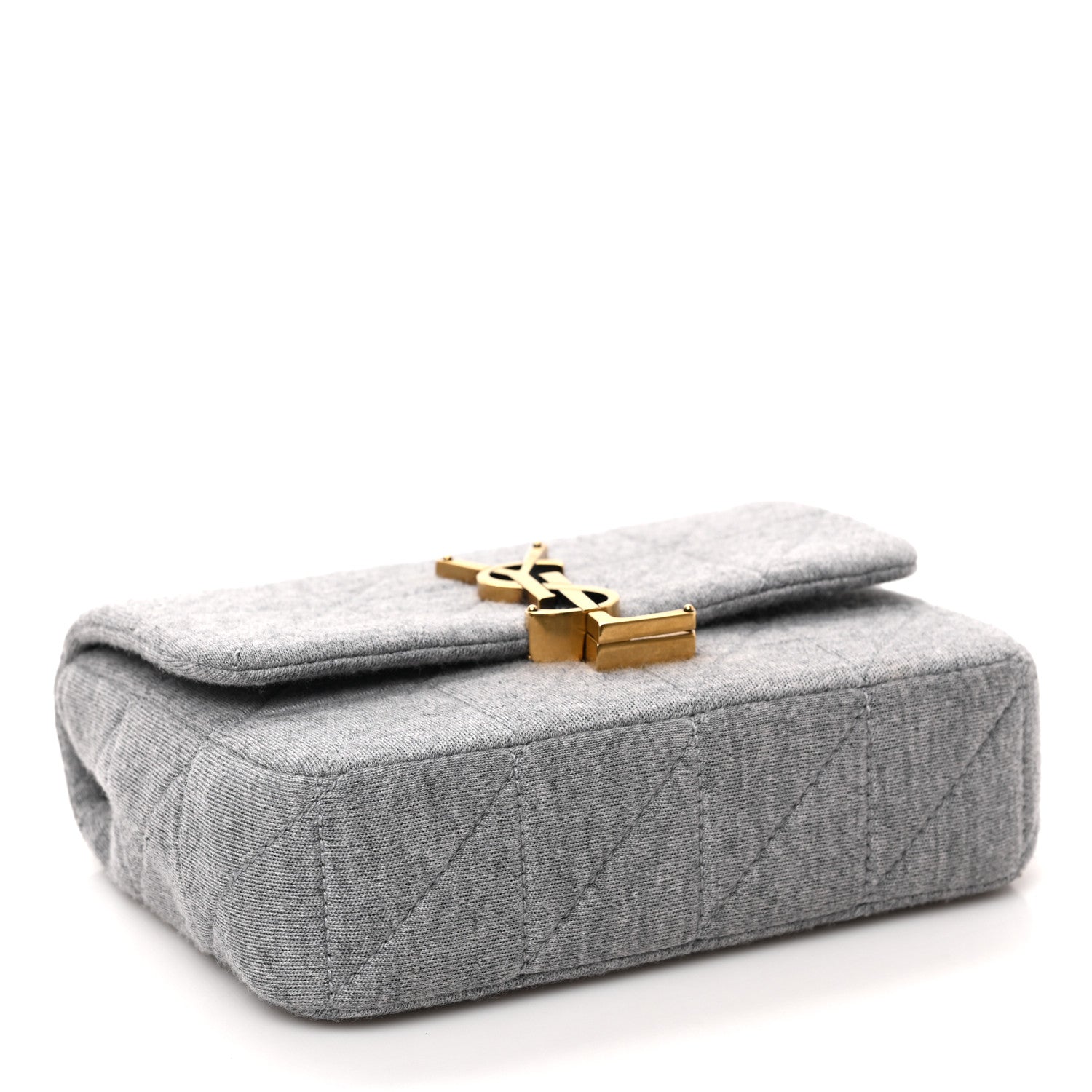 Saint Laurent Jersey Wool Patchwork Monogram Mini Jamie Baguette Grigio 4 of 8