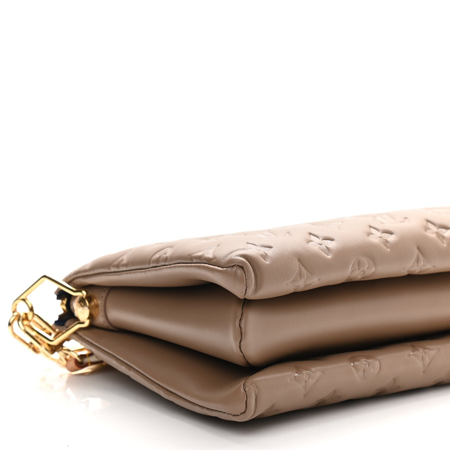 Lambskin Embossed Monogram Coussin PM Taupe