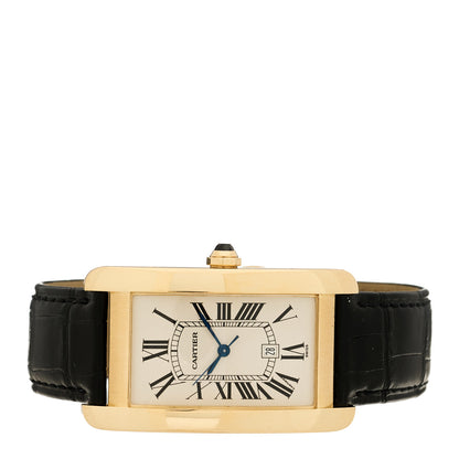 Cartier 18K Yellow Gold Alligator 26mm Tank Americaine Automatic Watch 2 of 4
