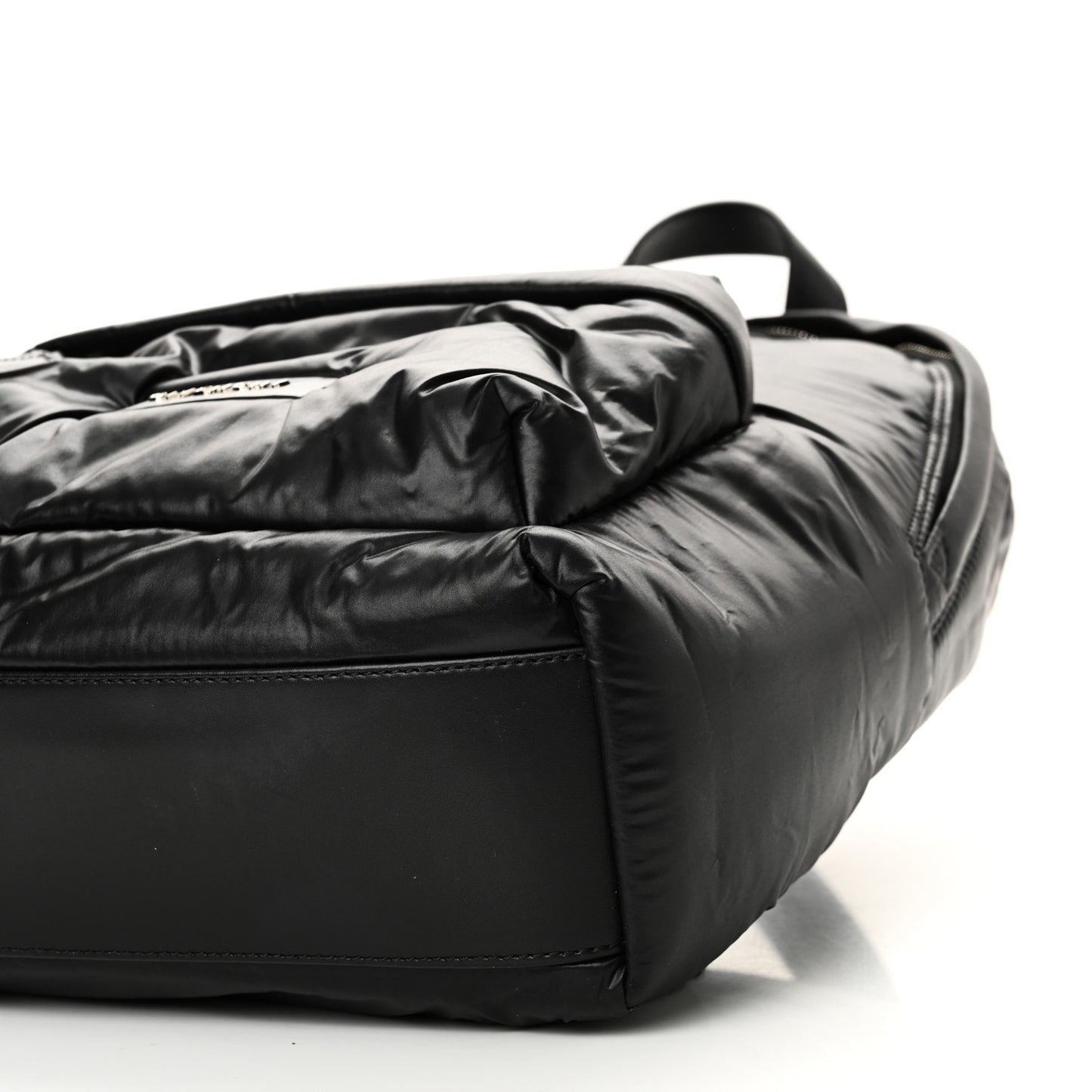 Padded Nylon Small Backpack Black Red