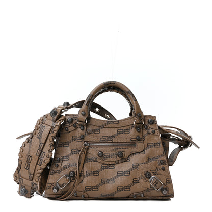 Balenciaga Coated Canvas BB Monogram Neo Cagole Handbag XS Beige Brown 1 of 11