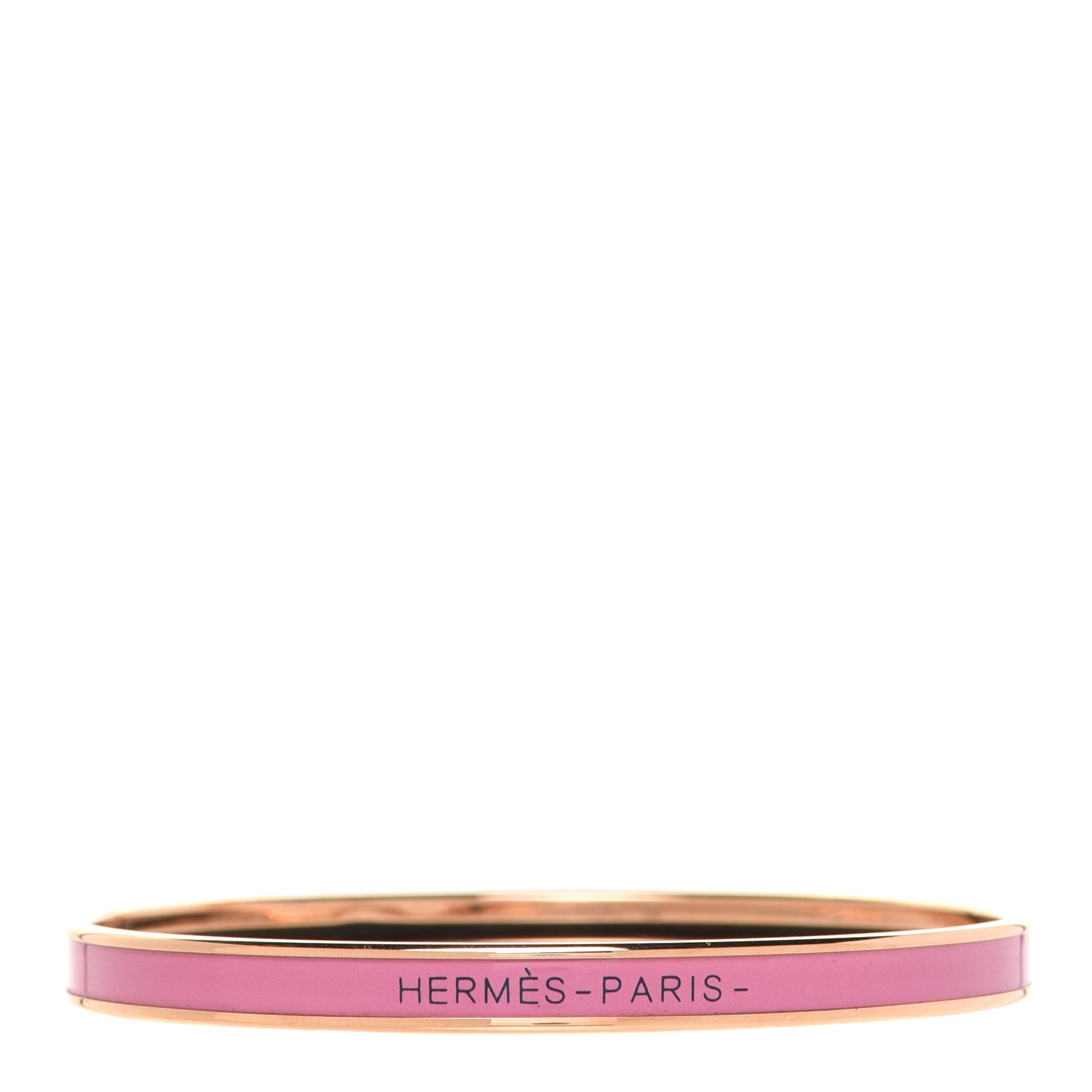 Hermes Enamel Printed Extra Narrow Printed Bracelet 62 Rose Patch 1 of 5