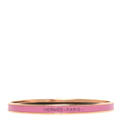 Hermes Enamel Printed Extra Narrow Printed Bracelet 62 Rose Patch 1 of 5