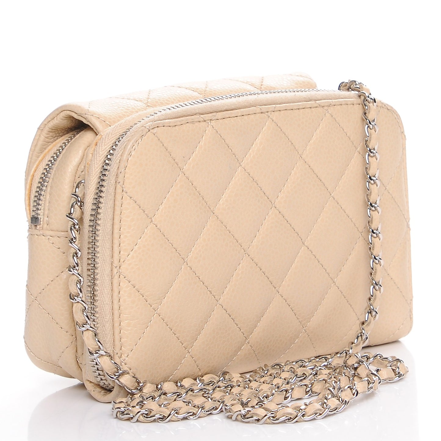 Caviar Quilted New Mini Flap Beige Clair