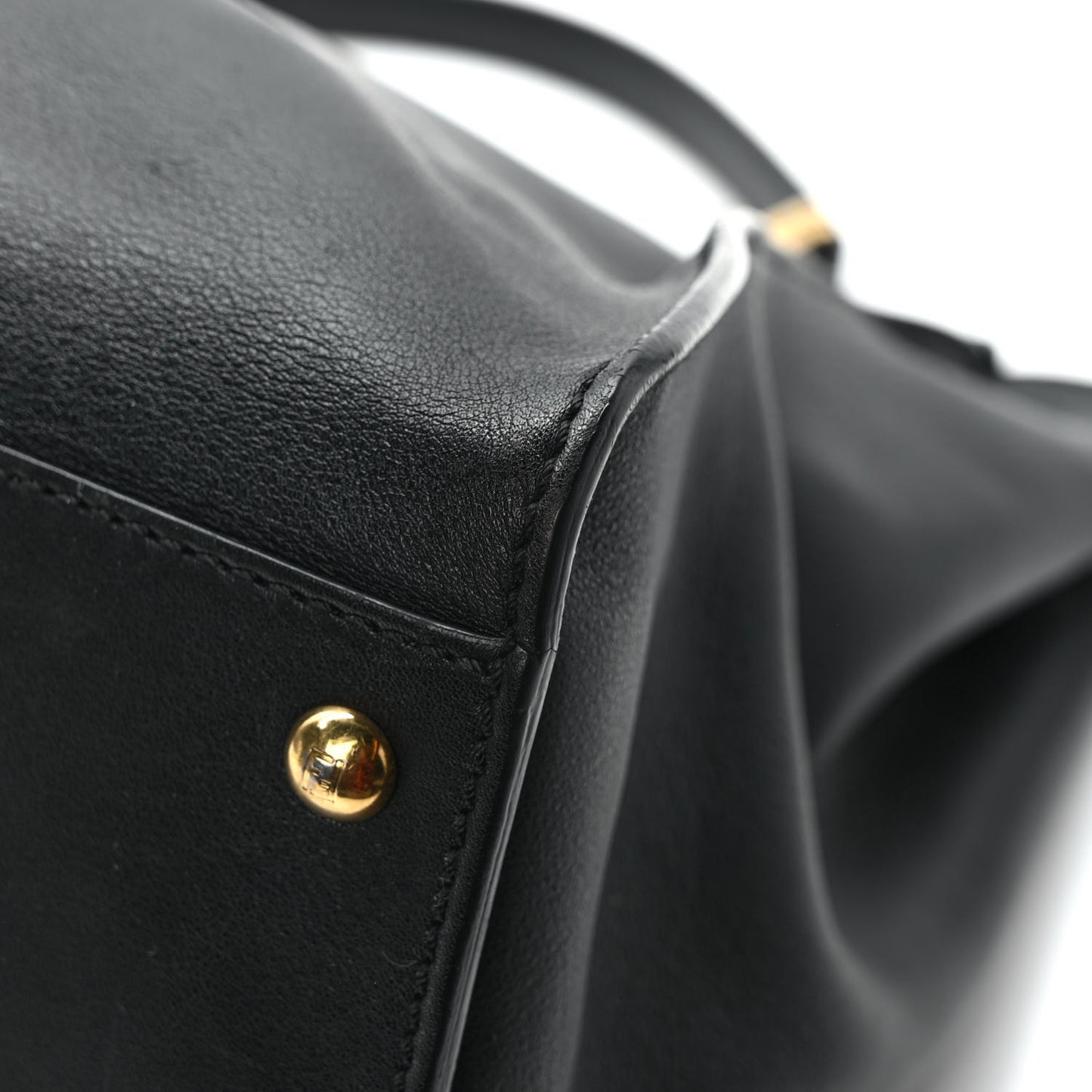 Vitello Seta Shiny Nappa Large Peekaboo Iconic Satchel Black