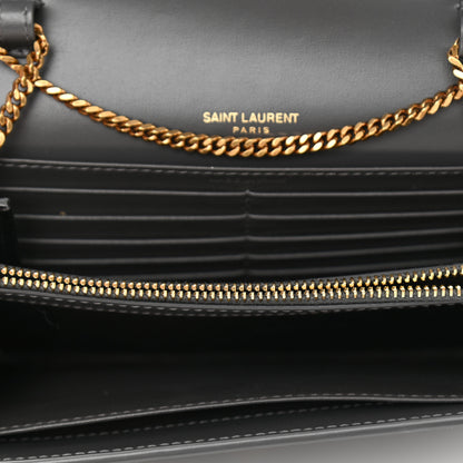 Saint Laurent Glossy Calfskin Monogram Chain Wallet Storm 5 of 8
