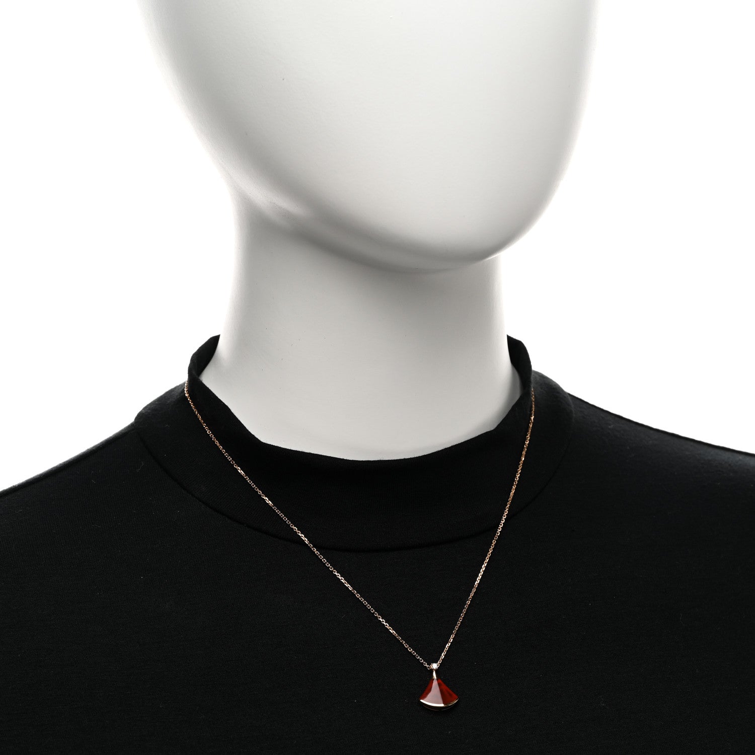 Bulgari 18K Rose Gold Diamond Carnelian Divas' Dream Pendant Necklace 2 of 4