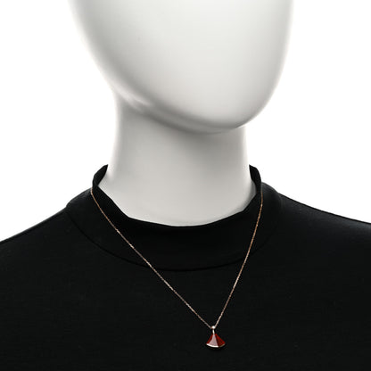Bulgari 18K Rose Gold Diamond Carnelian Divas' Dream Pendant Necklace 2 of 4