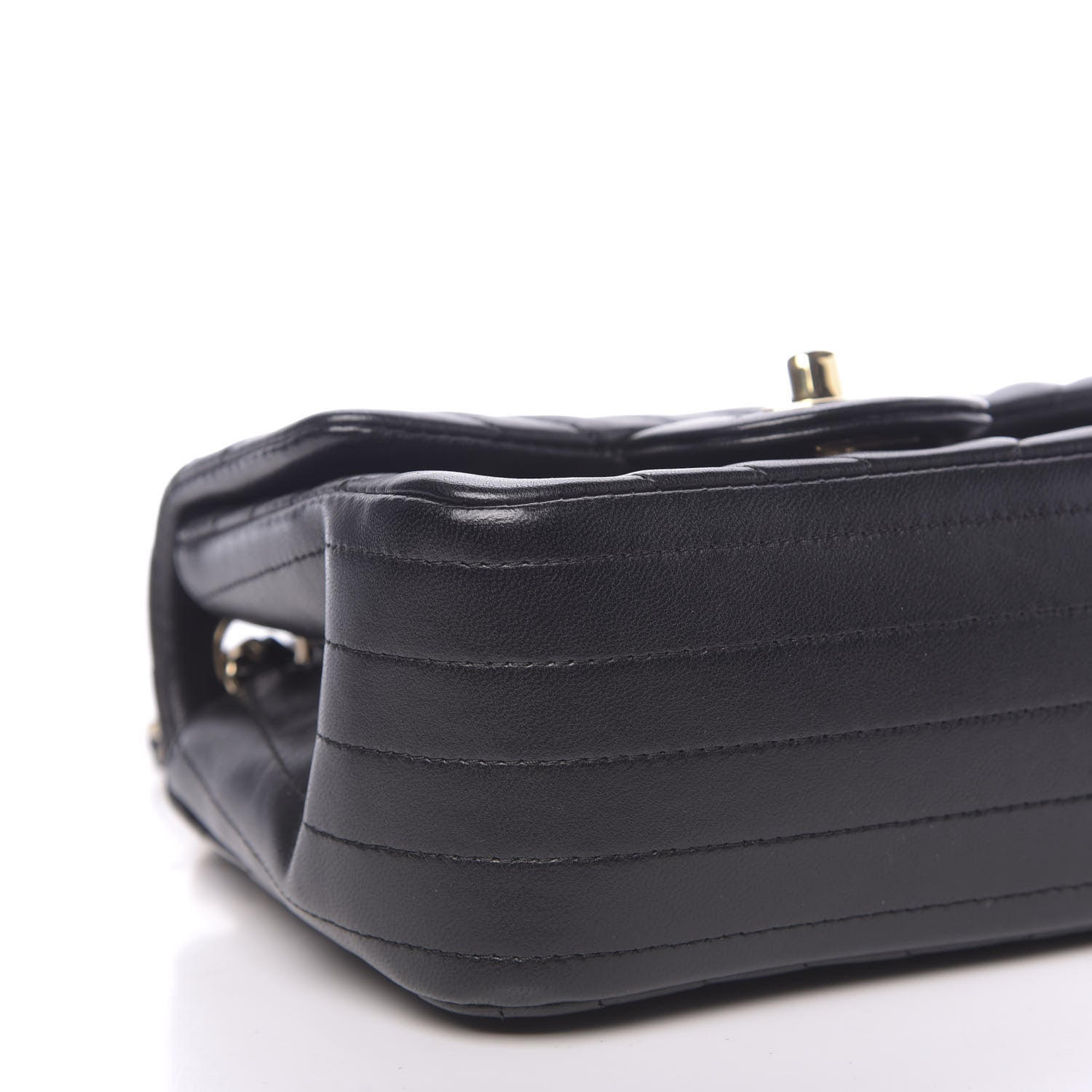 Chanel Lambskin Chevron Quilted Mini Square Flap Black 9 of 11