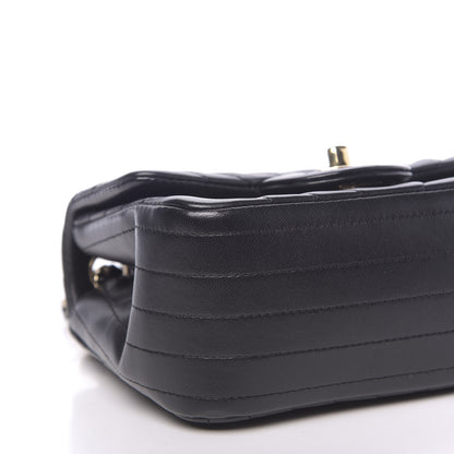 Chanel Lambskin Chevron Quilted Mini Square Flap Black 9 of 11