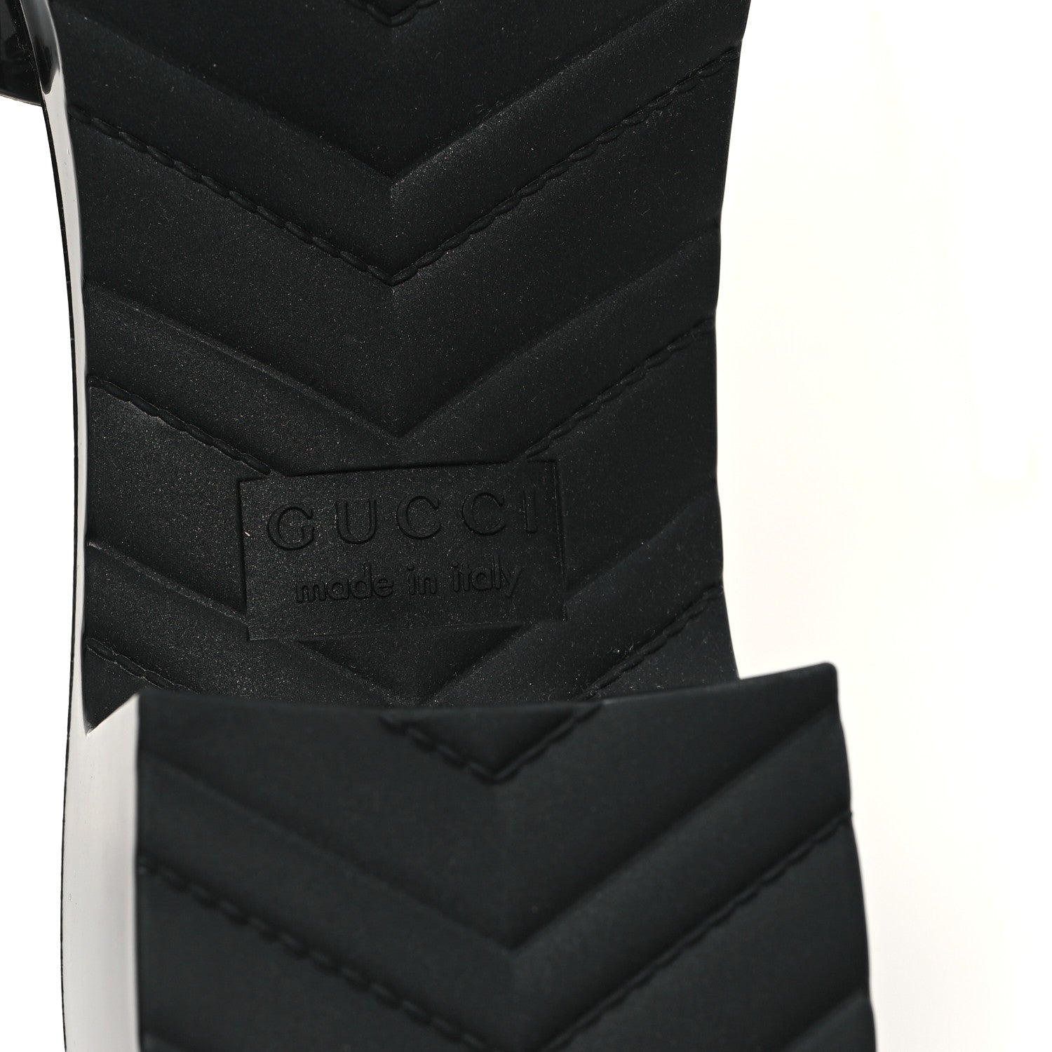 Gucci Rubber Gucci Logo Womens Platform 20/60mm Slide Sandals 38 Black 7 of 10